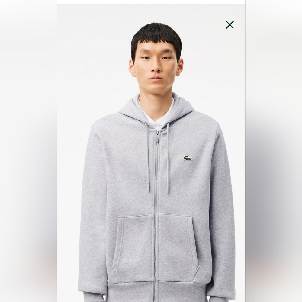 Lacoste Men's Light Gray Zip-Up Sweater